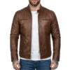 Men's Brown Biker Style Leather Jacket 